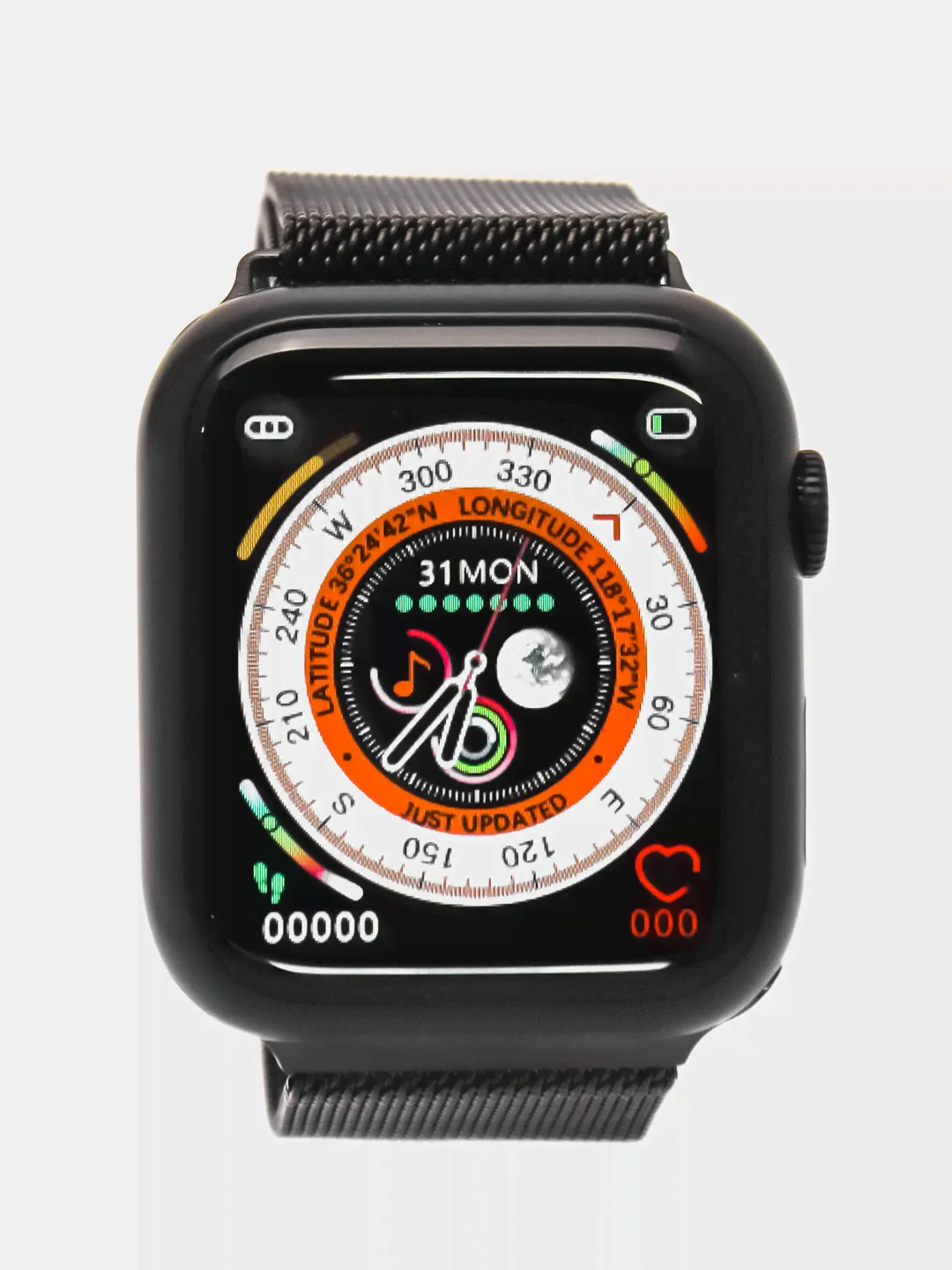Умные часы BandRate Smart BRST500500BBWB с тонометром, секундомером, мониторингом сна-0
