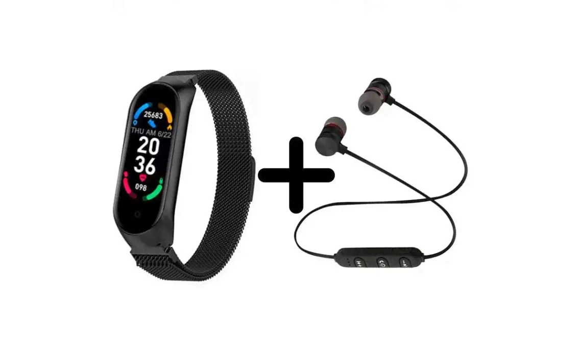 Смарт-часы BandRate Smart BRSM66BBWB-SET1 с беспроводными наушниками-0